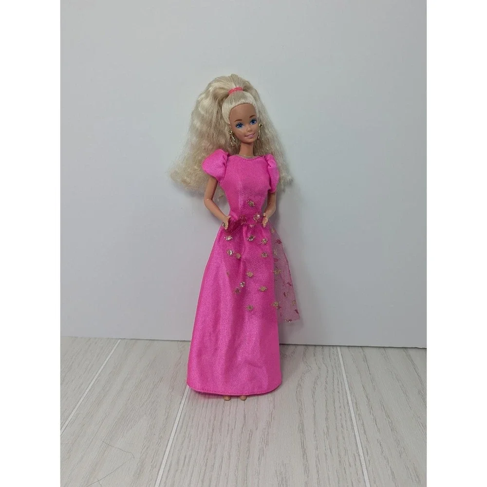 Mattel‎ blonde1994 Super Talk Barbie doll works earrings ring crimped hair